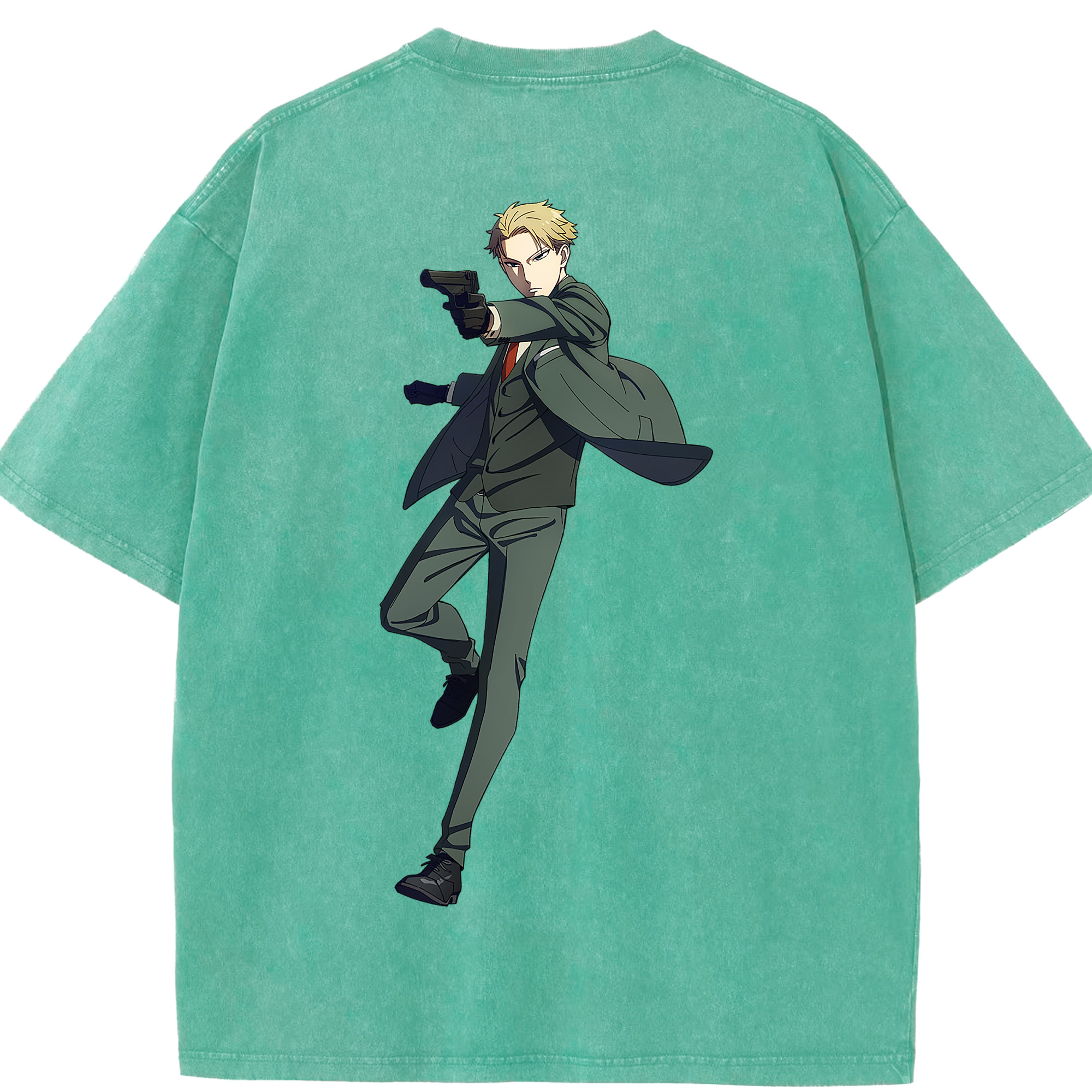 （画像用） SPY×FAMILY间谍家家酒 綿100% ヴィンテージ風 半袖Tシャツ（背面プリント）